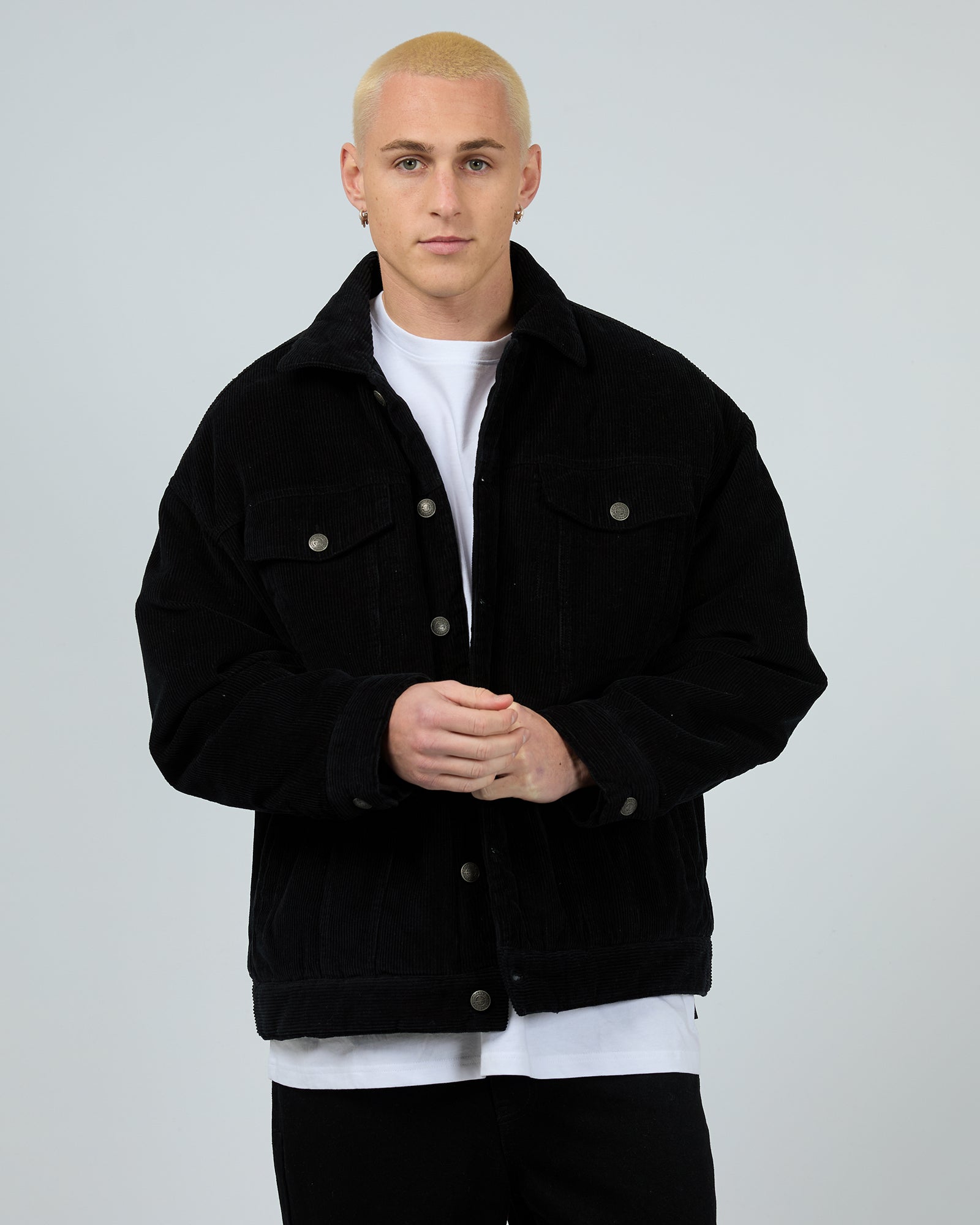 Oversized Cord Jacket Black – Silent Theory - Main Image