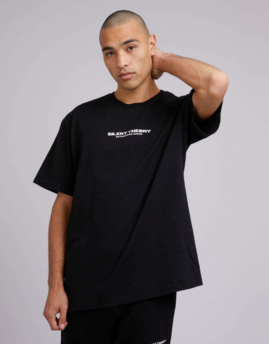 T-shirt Homme Silent Theory – Noir – Taille L – Imprimé Graphique – Occasion Parfait état