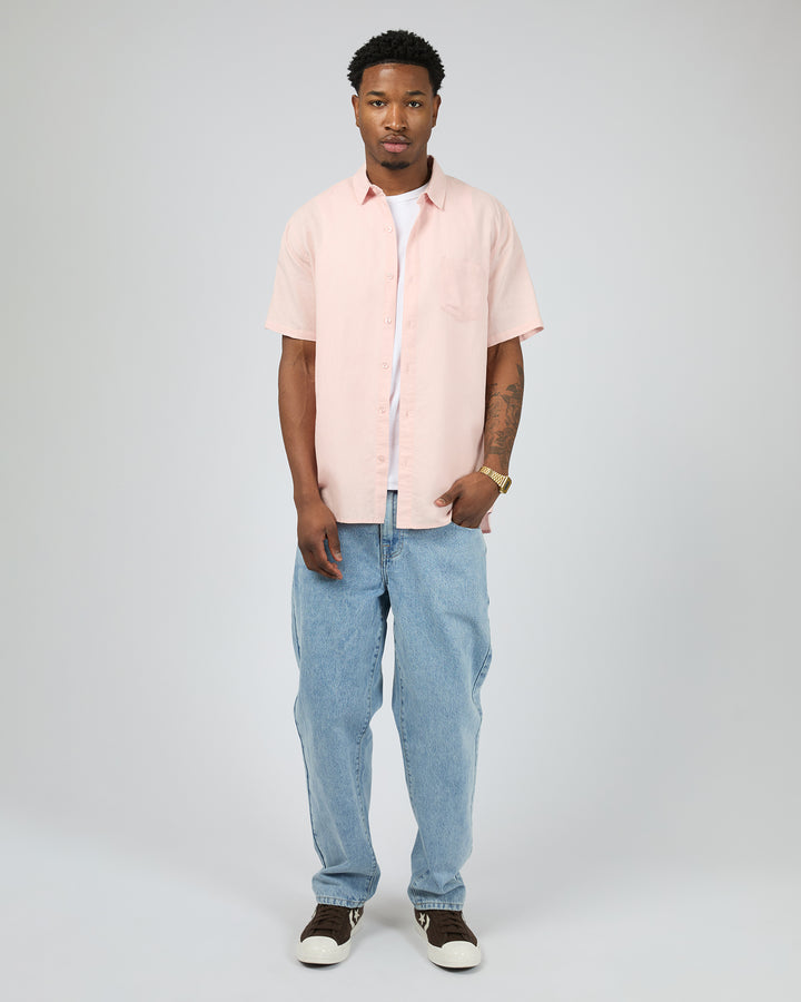 Linen Short Sleeve Shirt II Pink