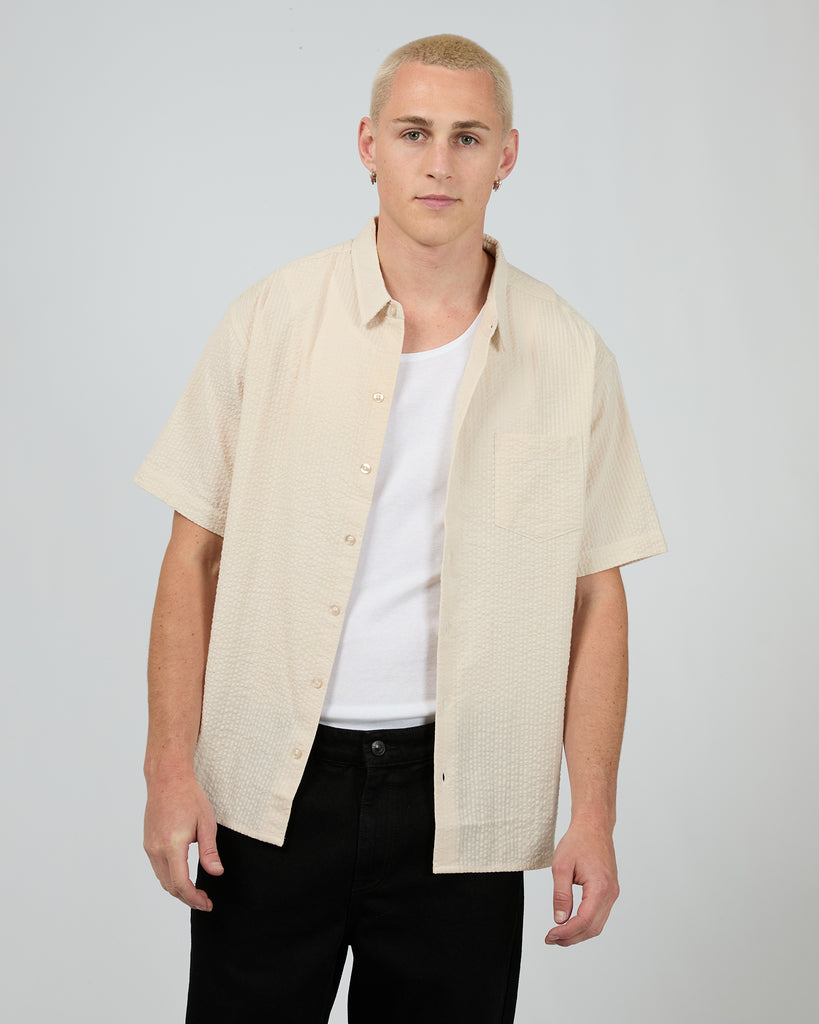 Seersucker Ss Shirt Chalk – Silent Theory