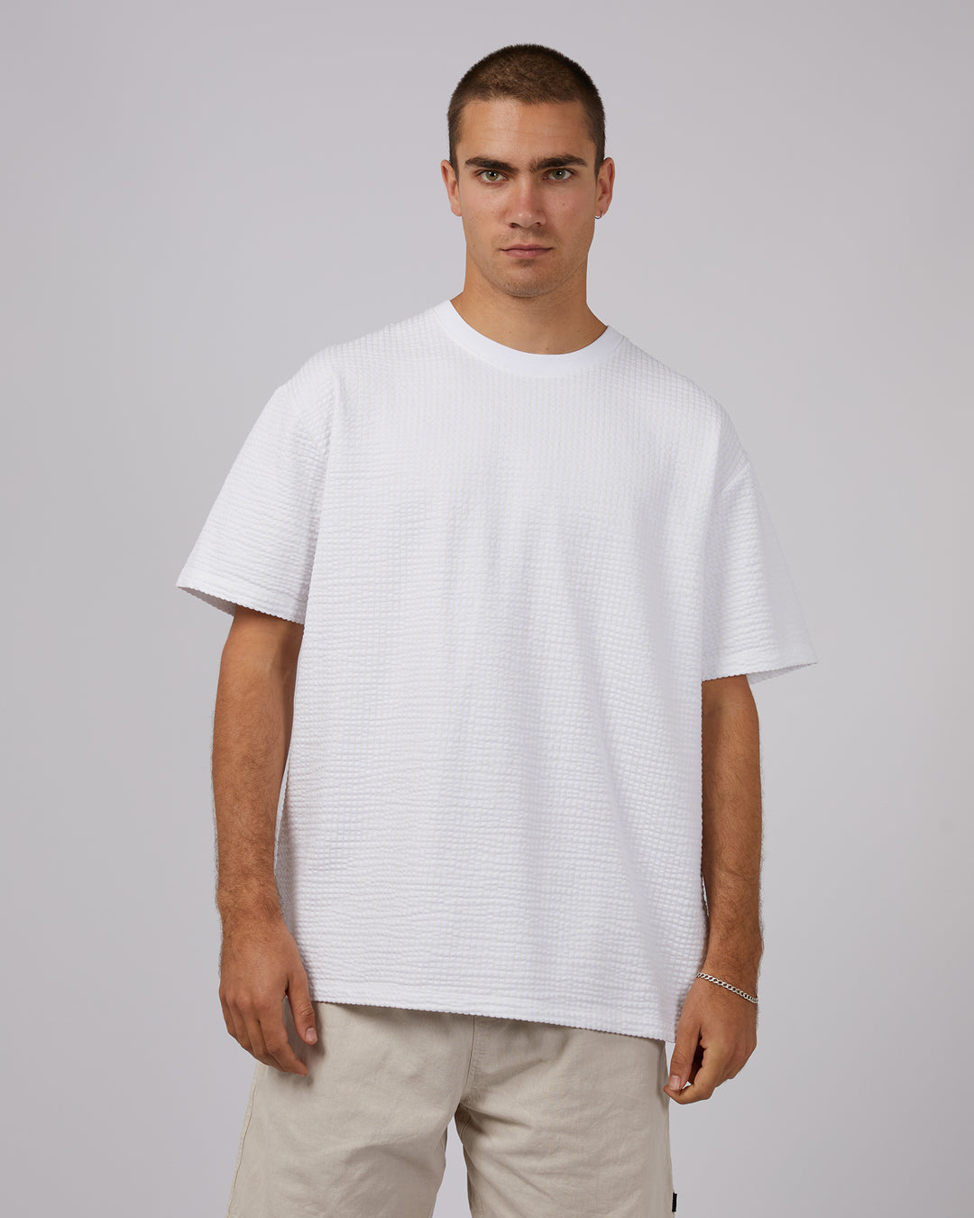 Seersucker Tee White
