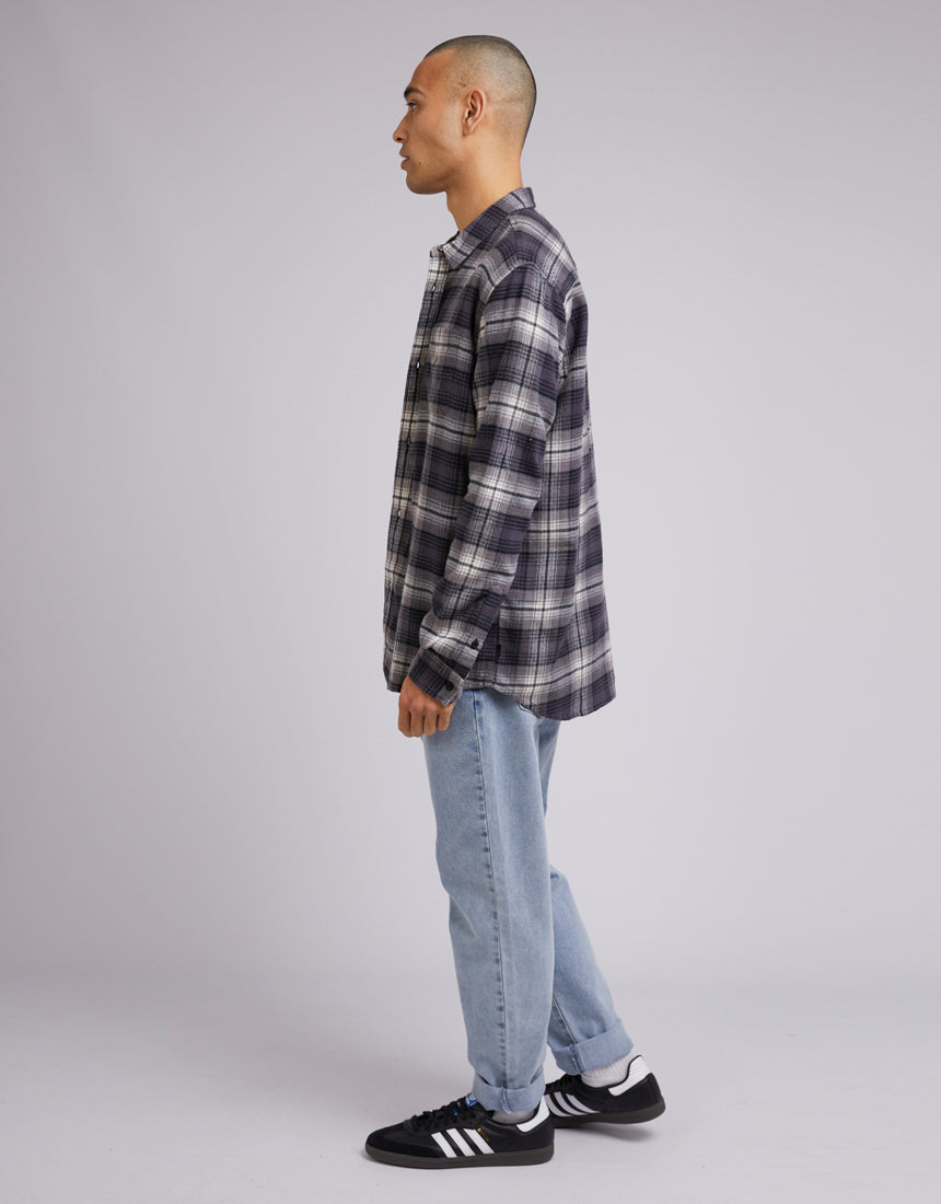 Tuned Check Long Sleeve Shirt Black