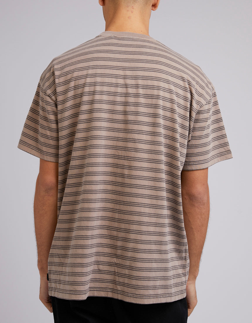 Overdyed Stripe Tee Mushroom