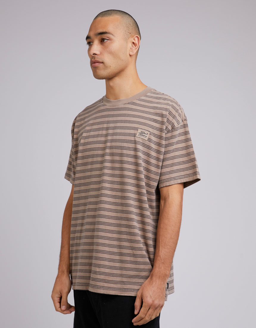 Overdyed Stripe Tee Mushroom