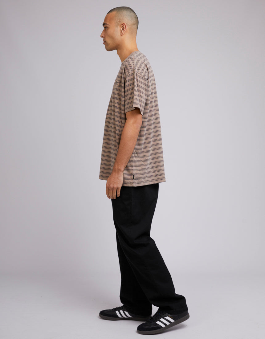Overdyed Stripe Tee Mushroom