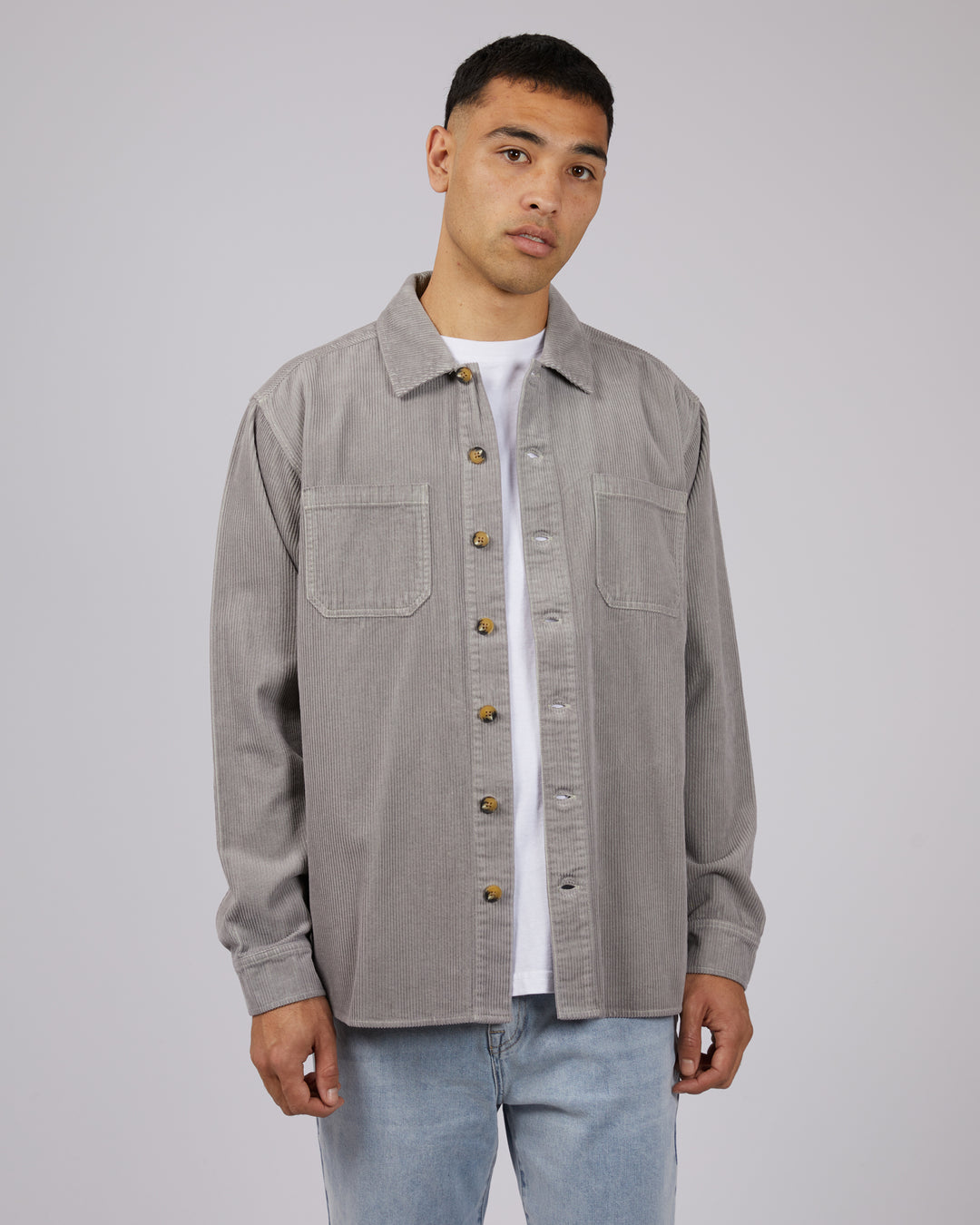 Cord Over Shirt Grey