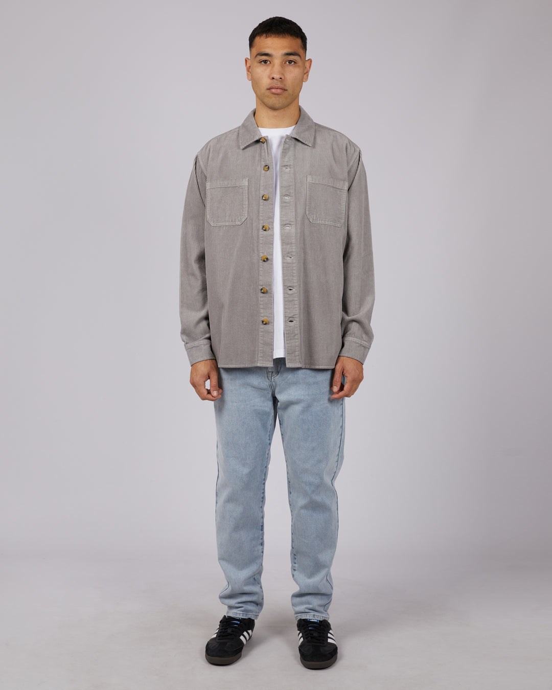 Cord Over Shirt Grey