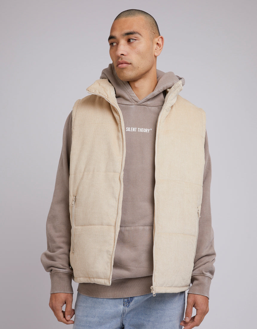 Mens tan puffer vest best sale