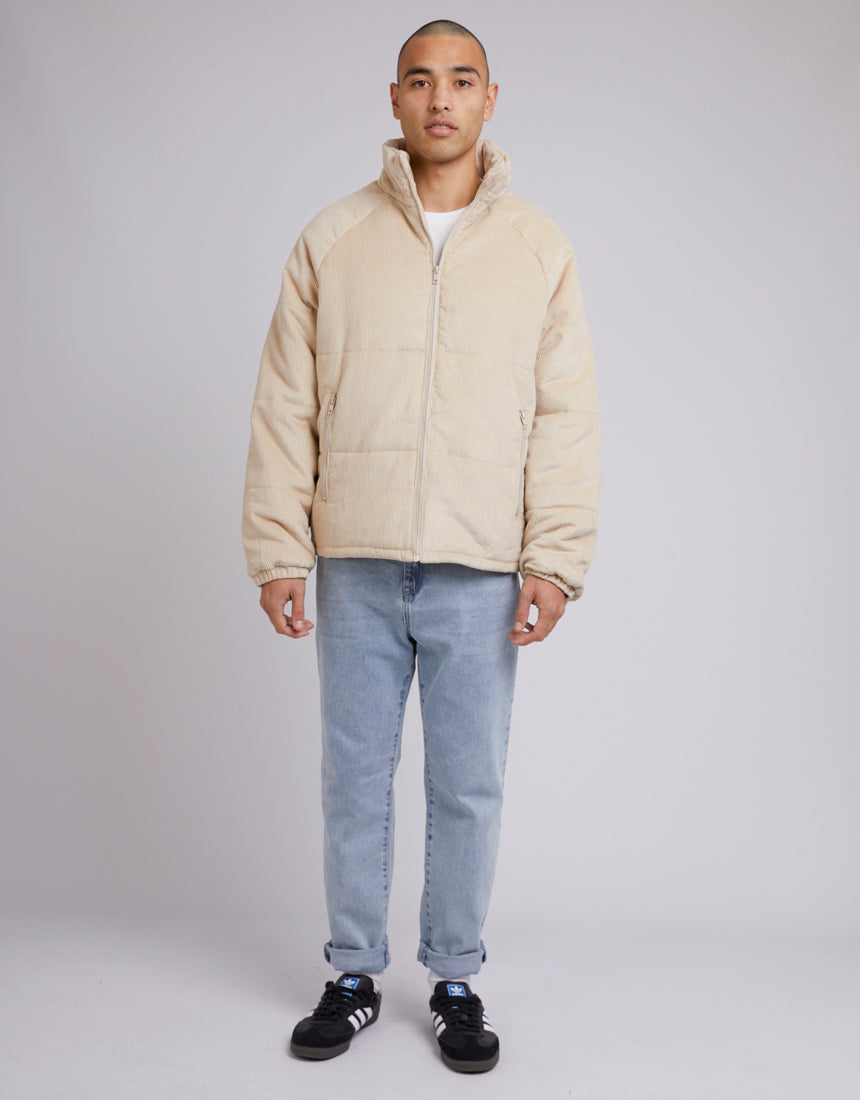 Cord Puffer Jacket Tan – Silent Theory