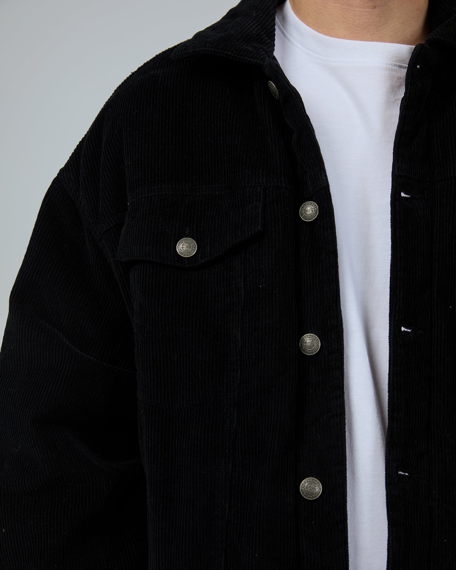 Oversized Cord Jacket Black – Silent Theory