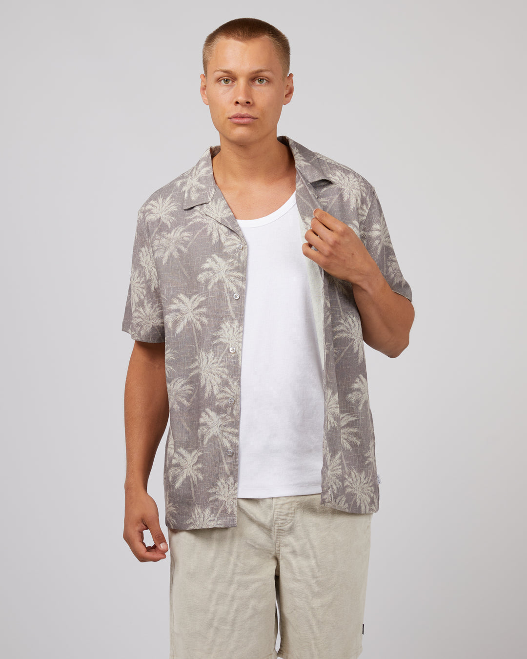 Spike Palm Shirt Grey