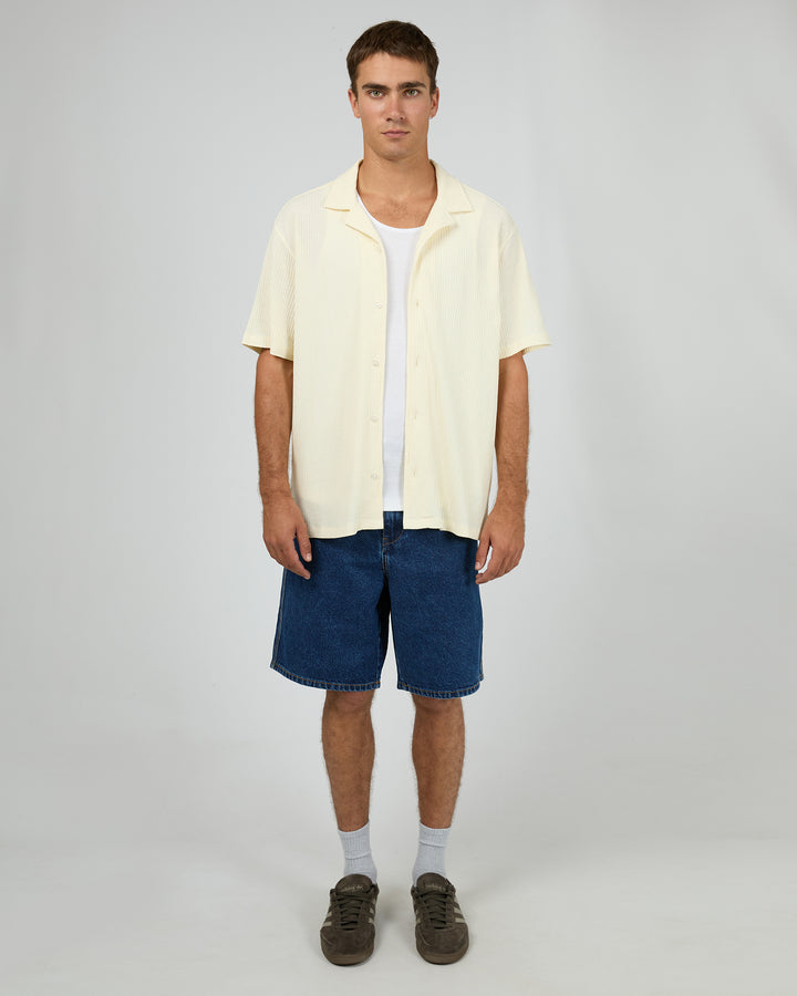 Session Waffle Ss Shirt Beige