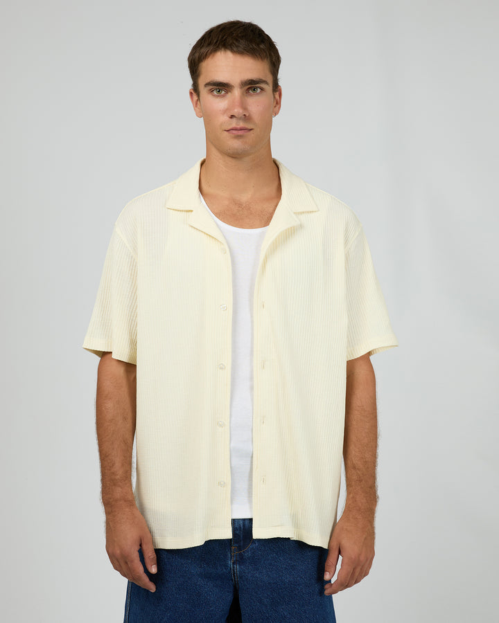 Session Waffle Ss Shirt Beige