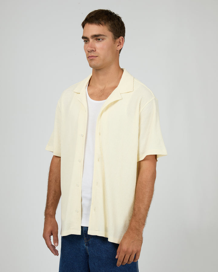 Session Waffle Ss Shirt Beige