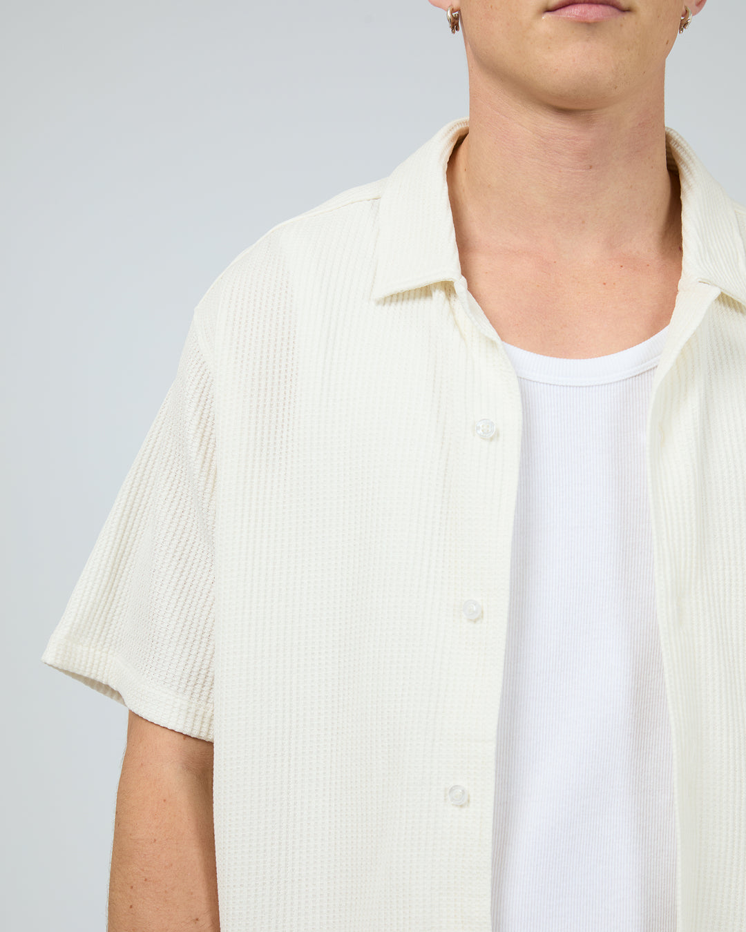Session Waffle Ss Shirt Natural
