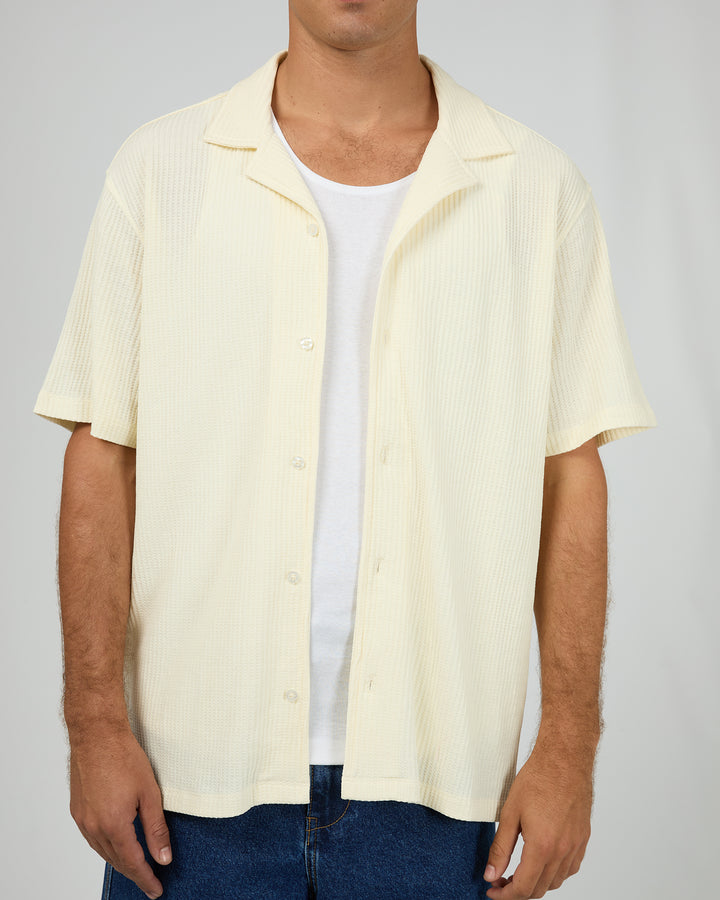 Session Waffle Ss Shirt Beige