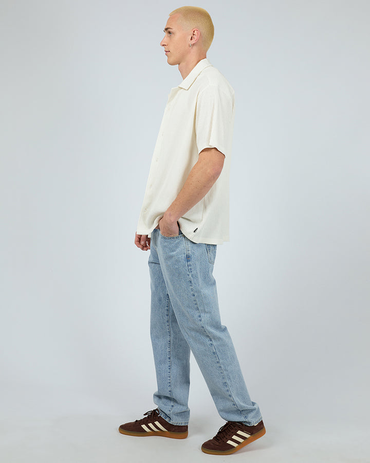 Session Waffle Ss Shirt Natural