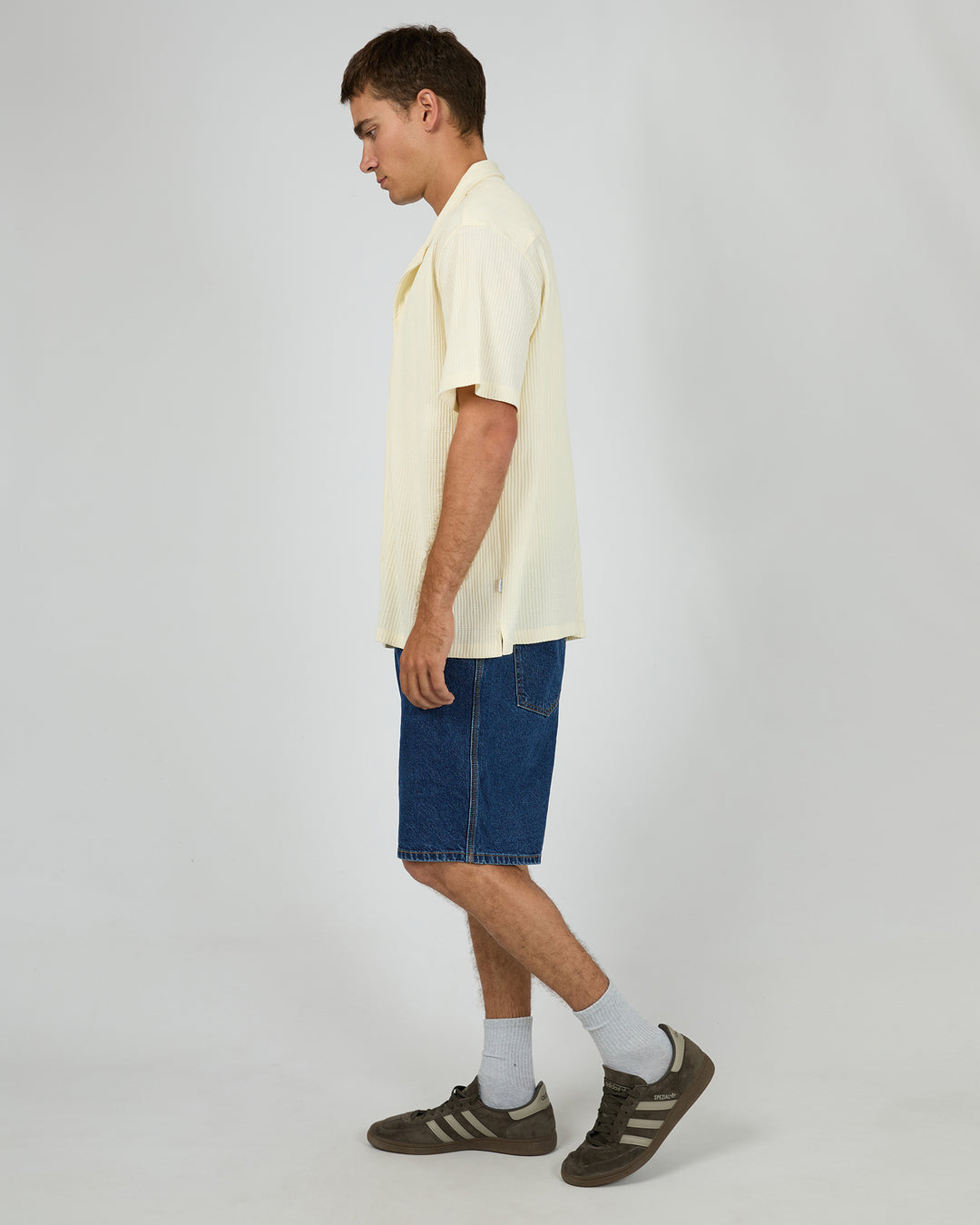 Session Waffle Ss Shirt Beige