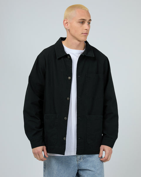 【Paragraph】24FW★ No.051 WASHED OVERSIZED JACKET Worker Jacket Washed Black – Silent Theory