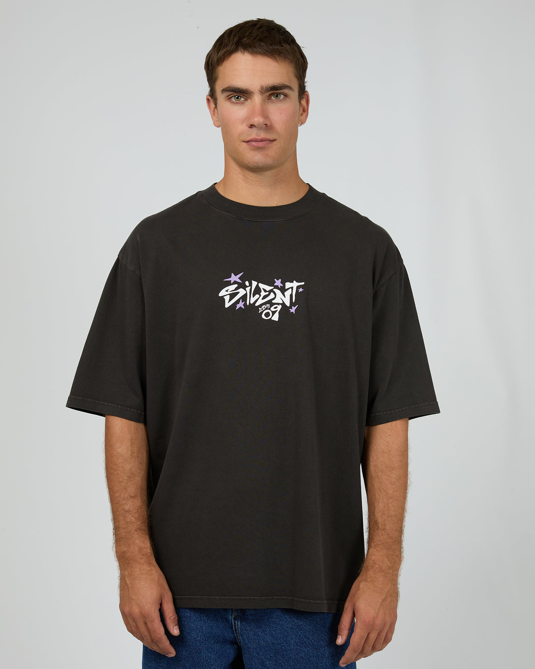 Influence Box Tee Charcoal