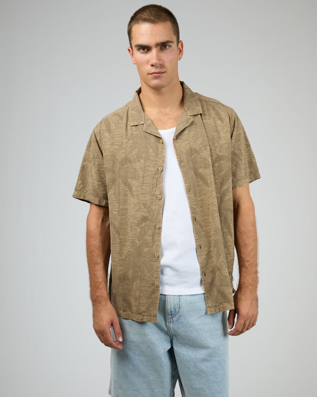 Foliage Short Sleeve Shirt Brown