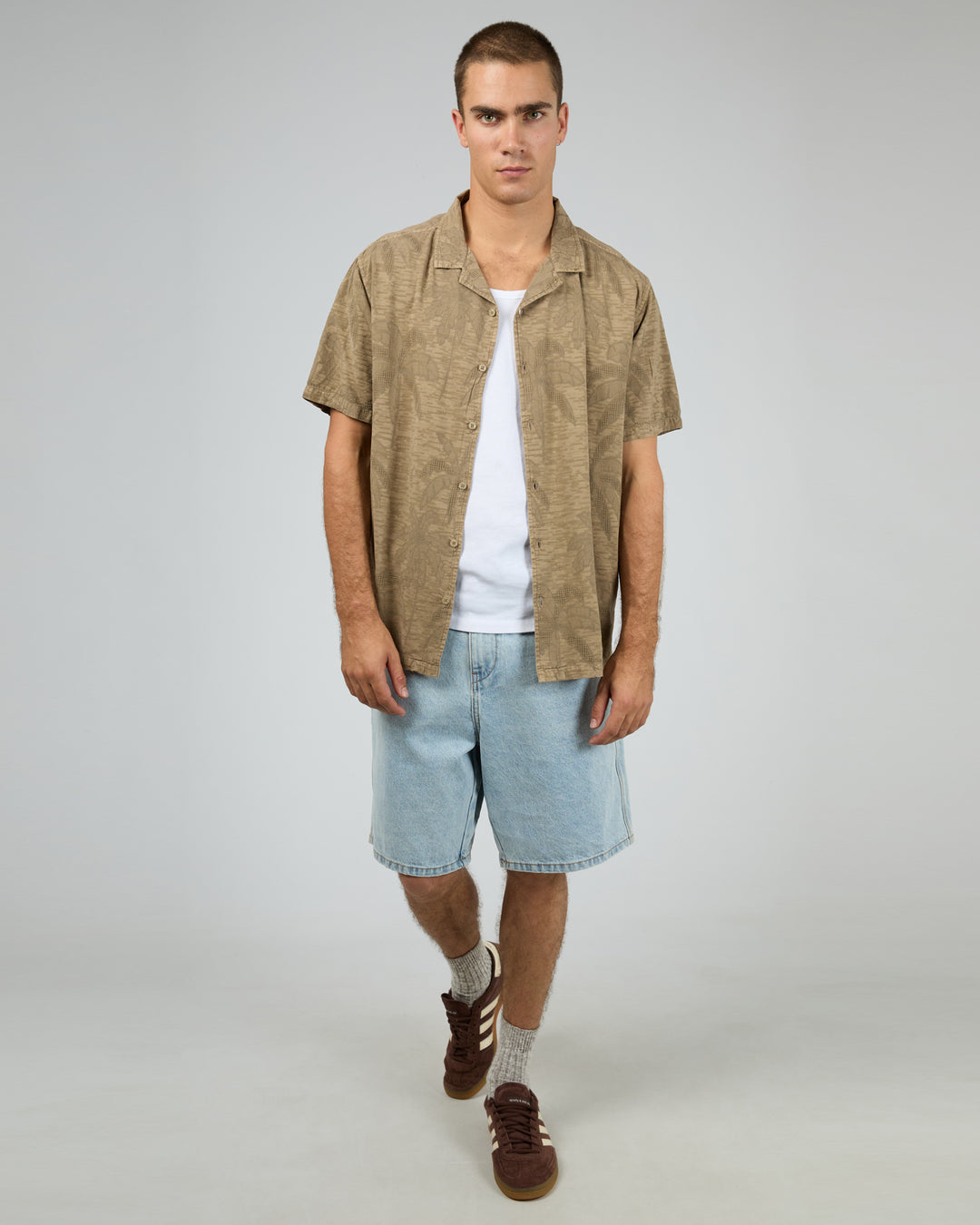 Foliage Short Sleeve Shirt Brown