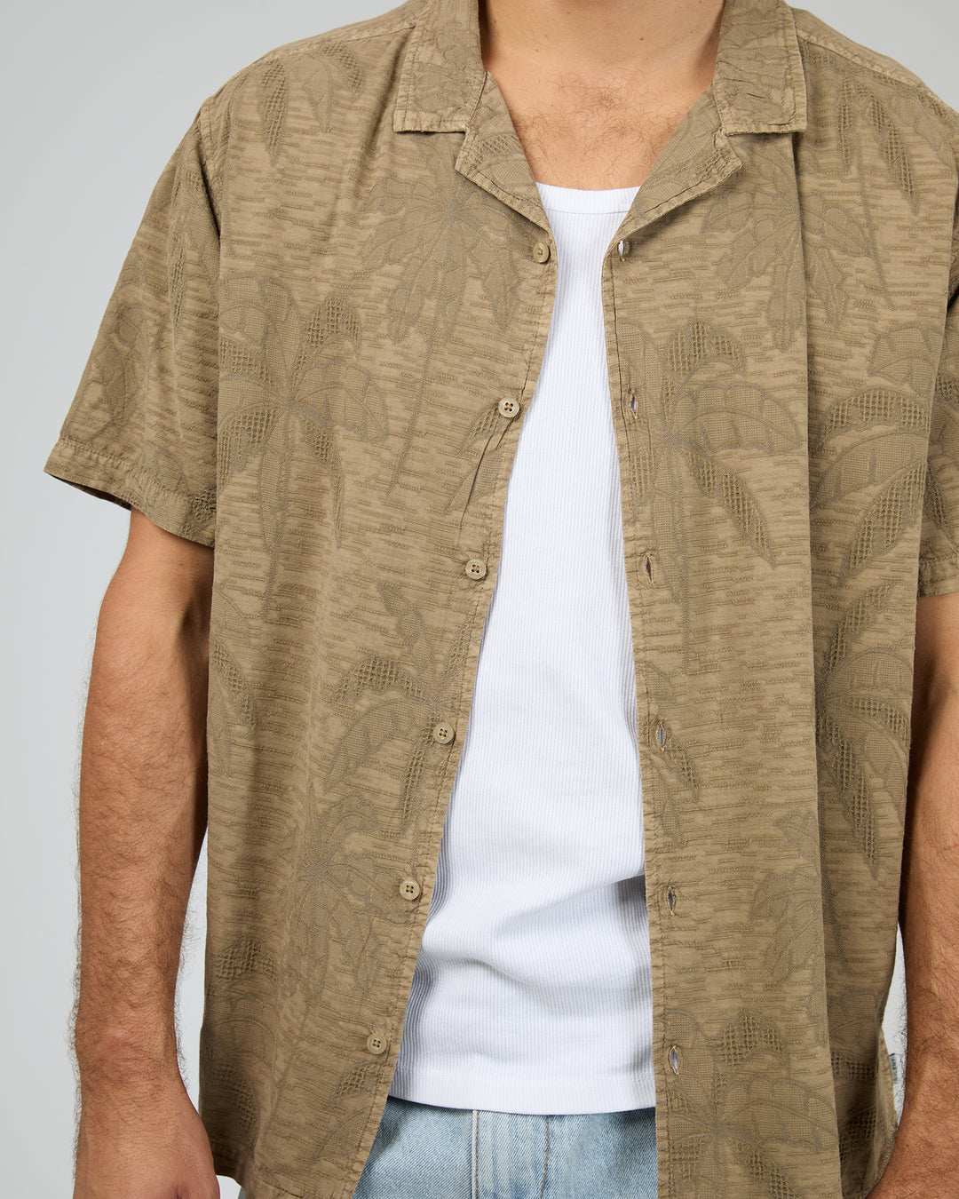 Foliage Short Sleeve Shirt Brown