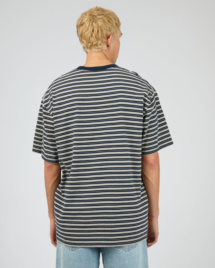 Staple Stripe Tee Navy