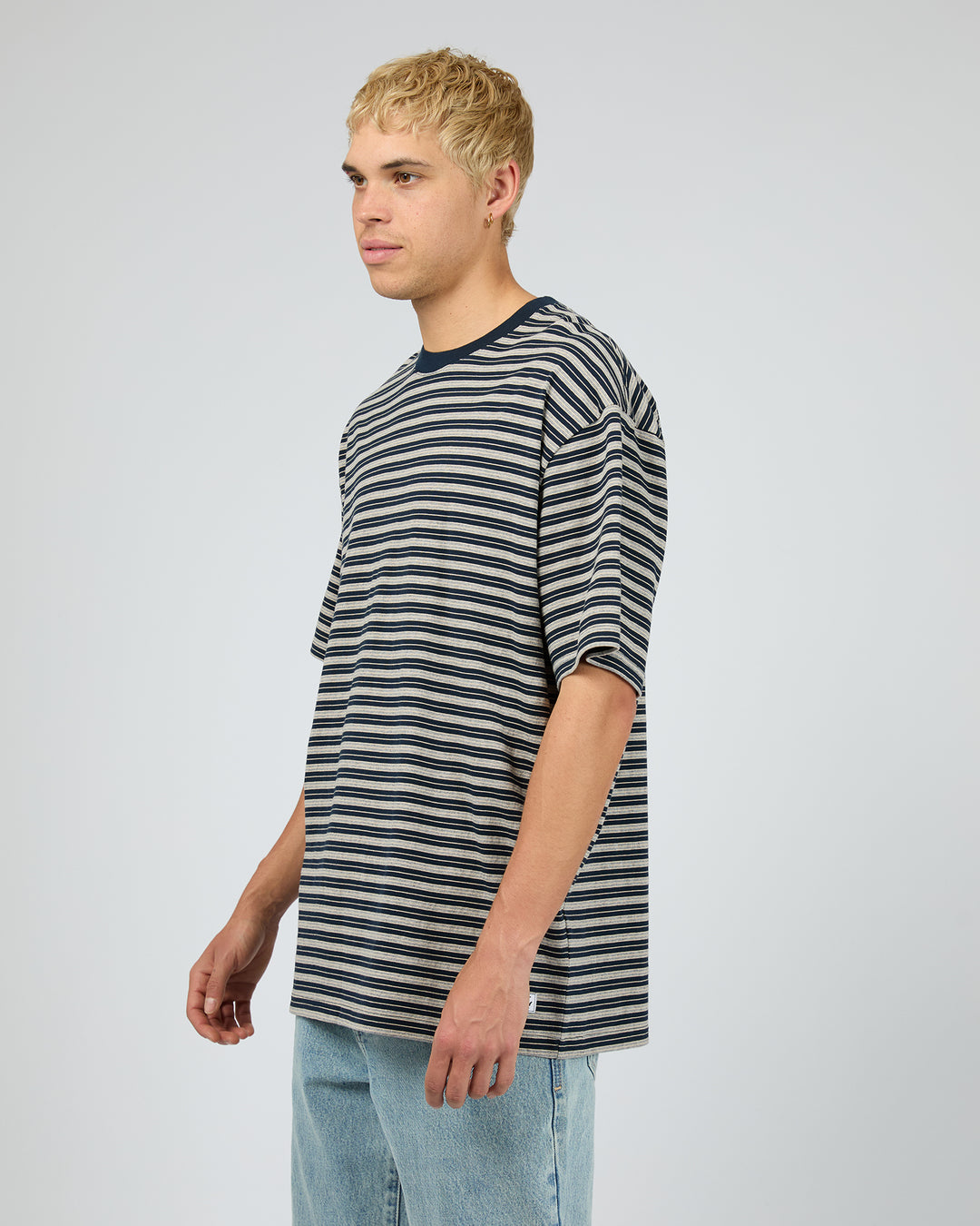 Staple Stripe Tee Navy