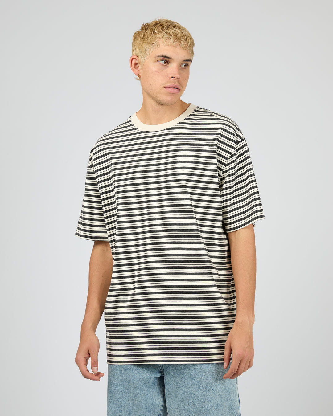 Staple Stripe Tee White