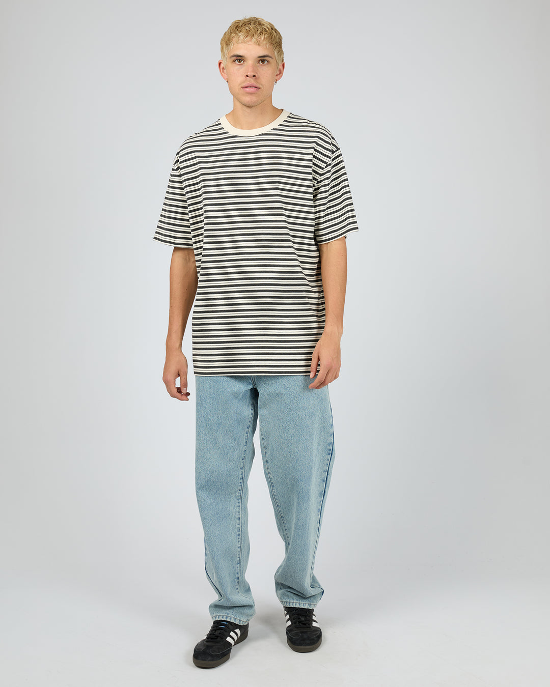 Staple Stripe Tee White