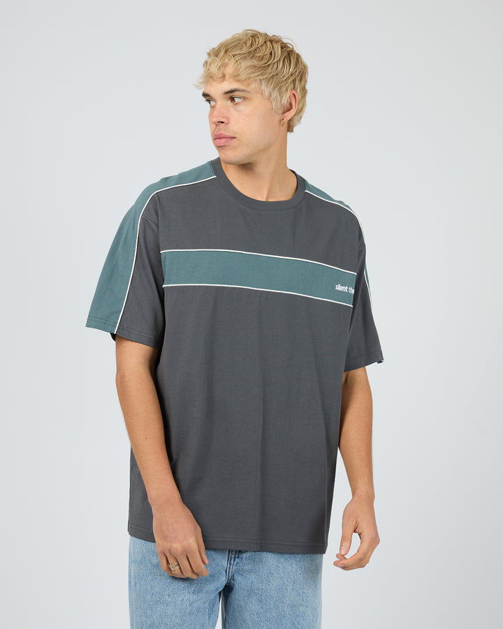 Cutback Panelled Tee Charcoal