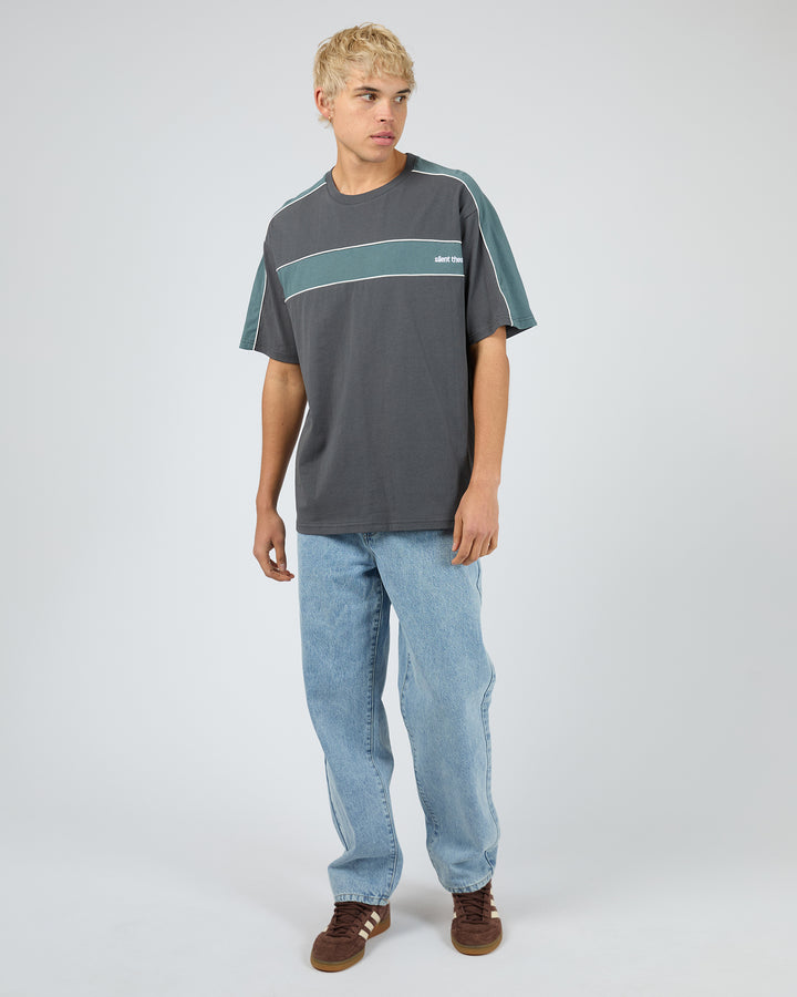 Cutback Panelled Tee Charcoal