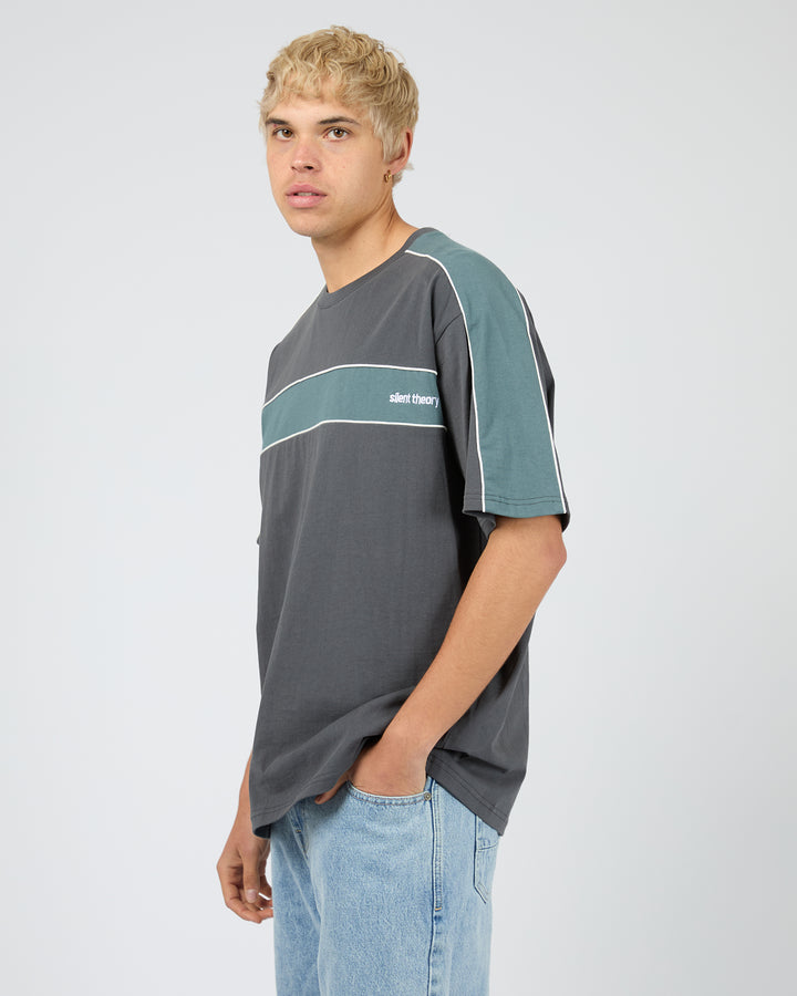 Cutback Panelled Tee Charcoal