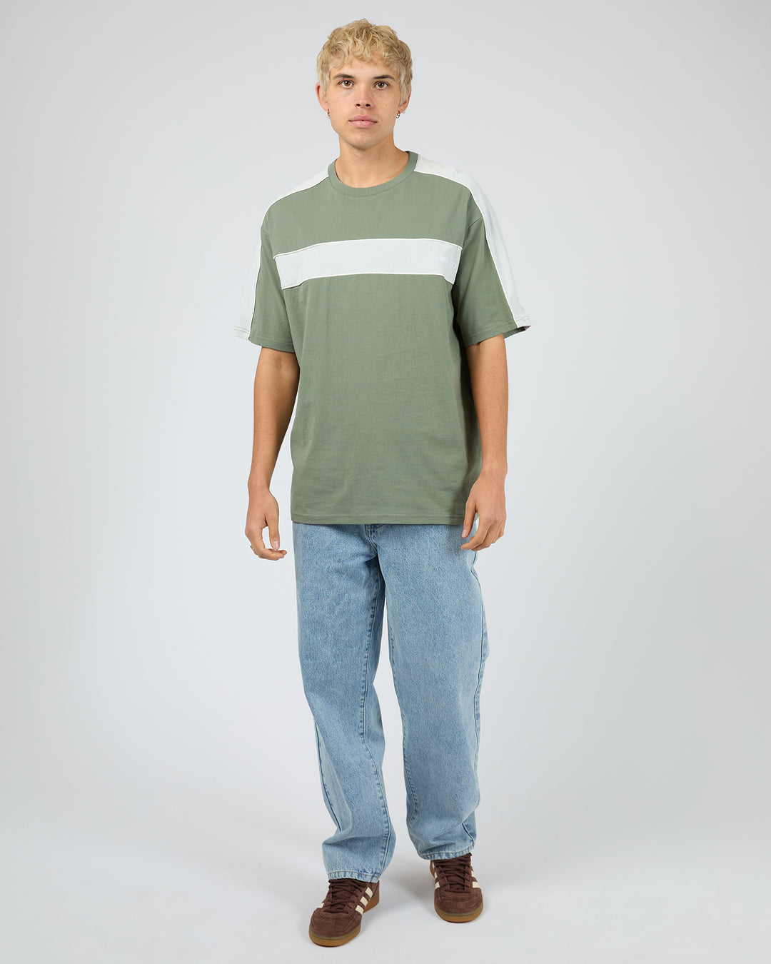 Cutback Panelled Tee Eucalyptus