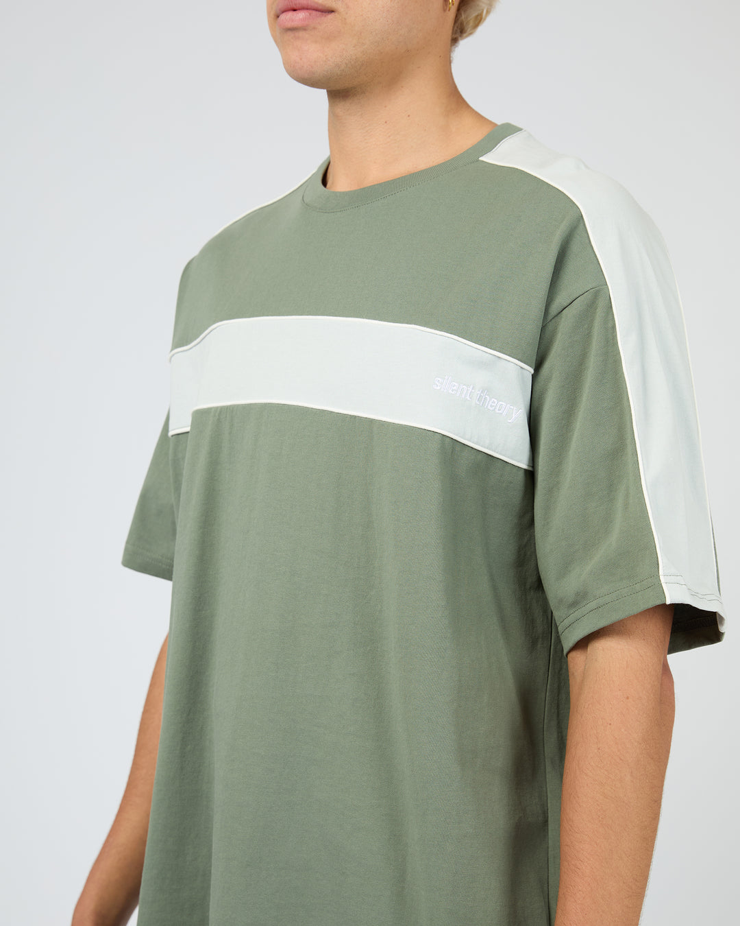 Cutback Panelled Tee Eucalyptus