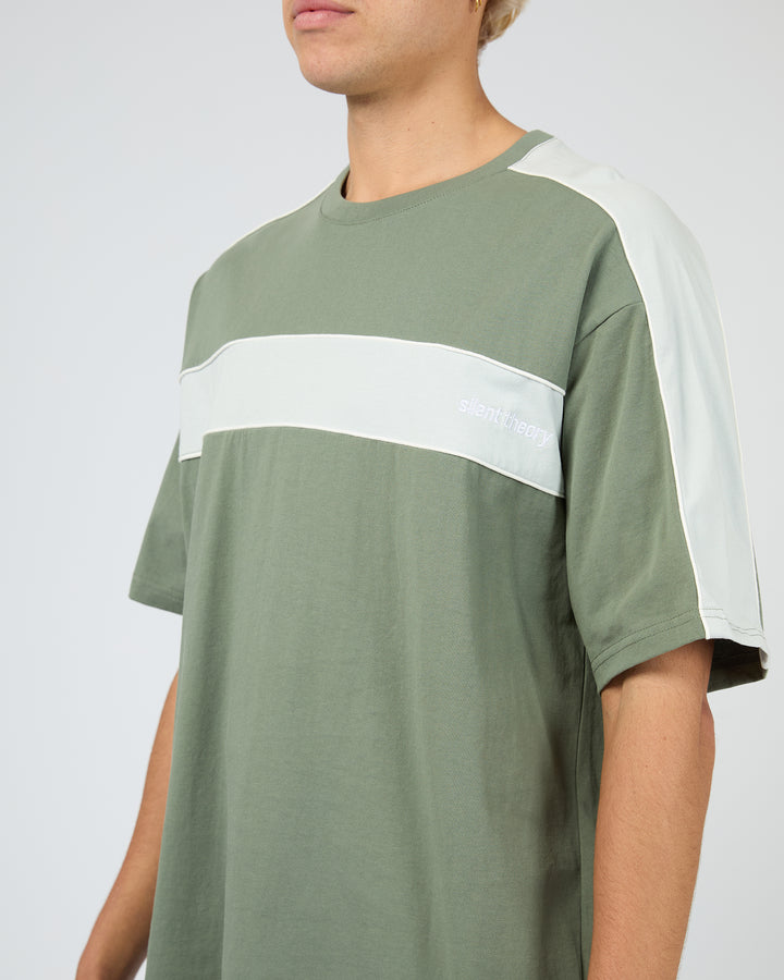 Cutback Panelled Tee Eucalyptus