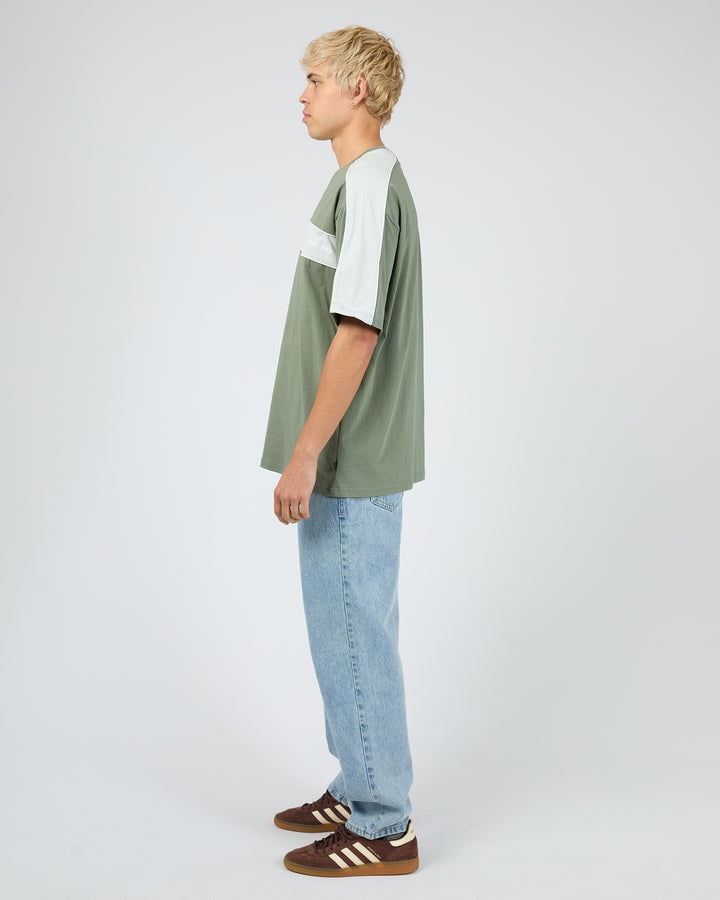 Cutback Panelled Tee Eucalyptus