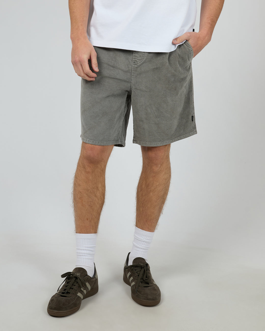 Cord Short Grey