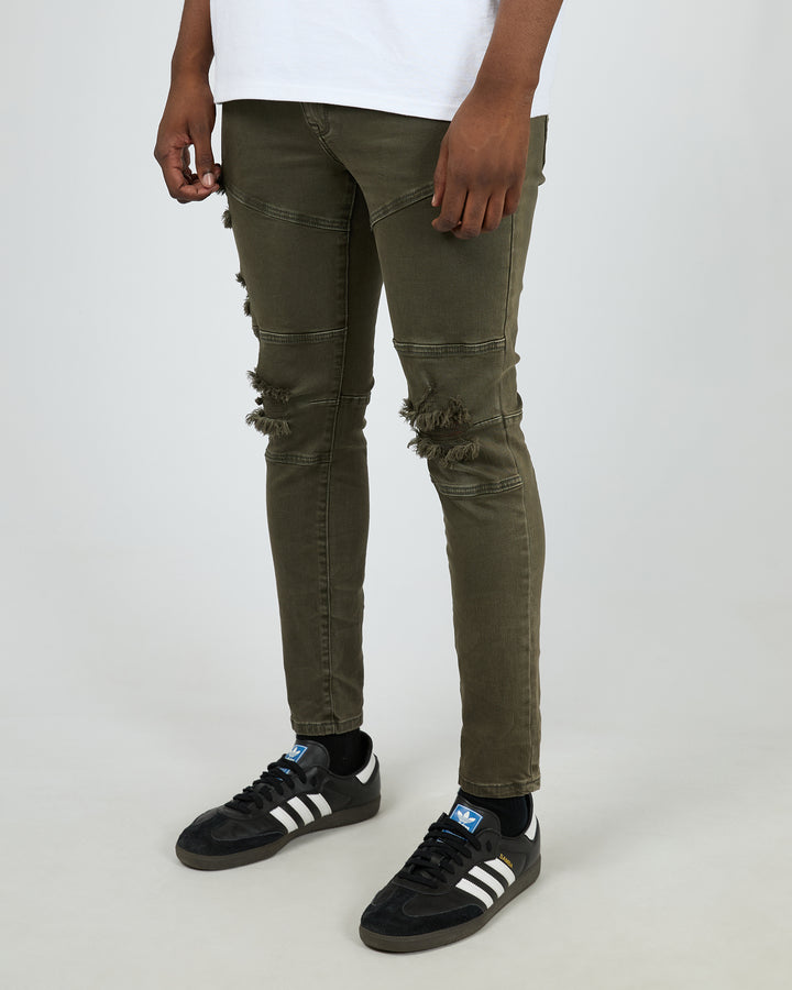 Soho Jean Trashed Khaki
