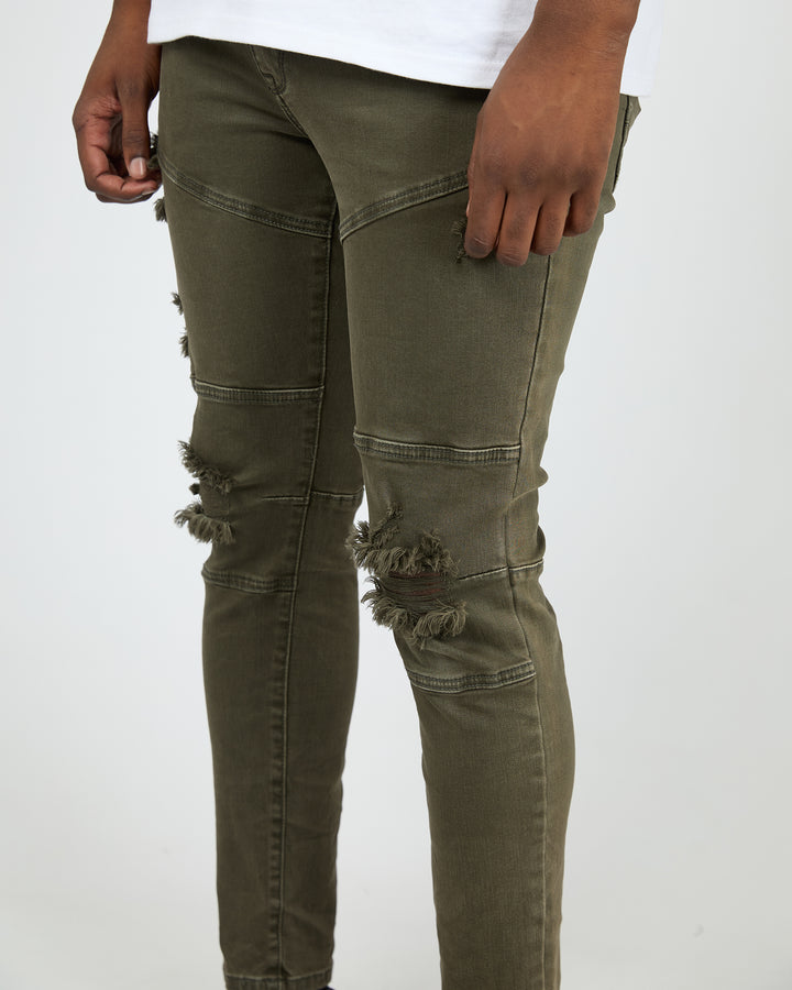 Soho Jean Trashed Khaki