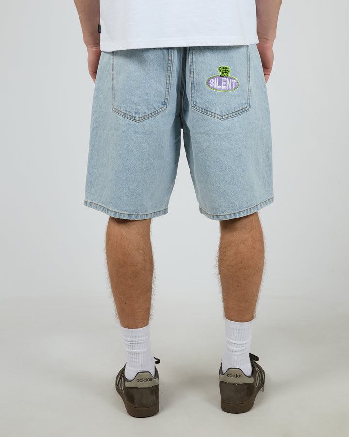 Embroidery Jort Sky Blue