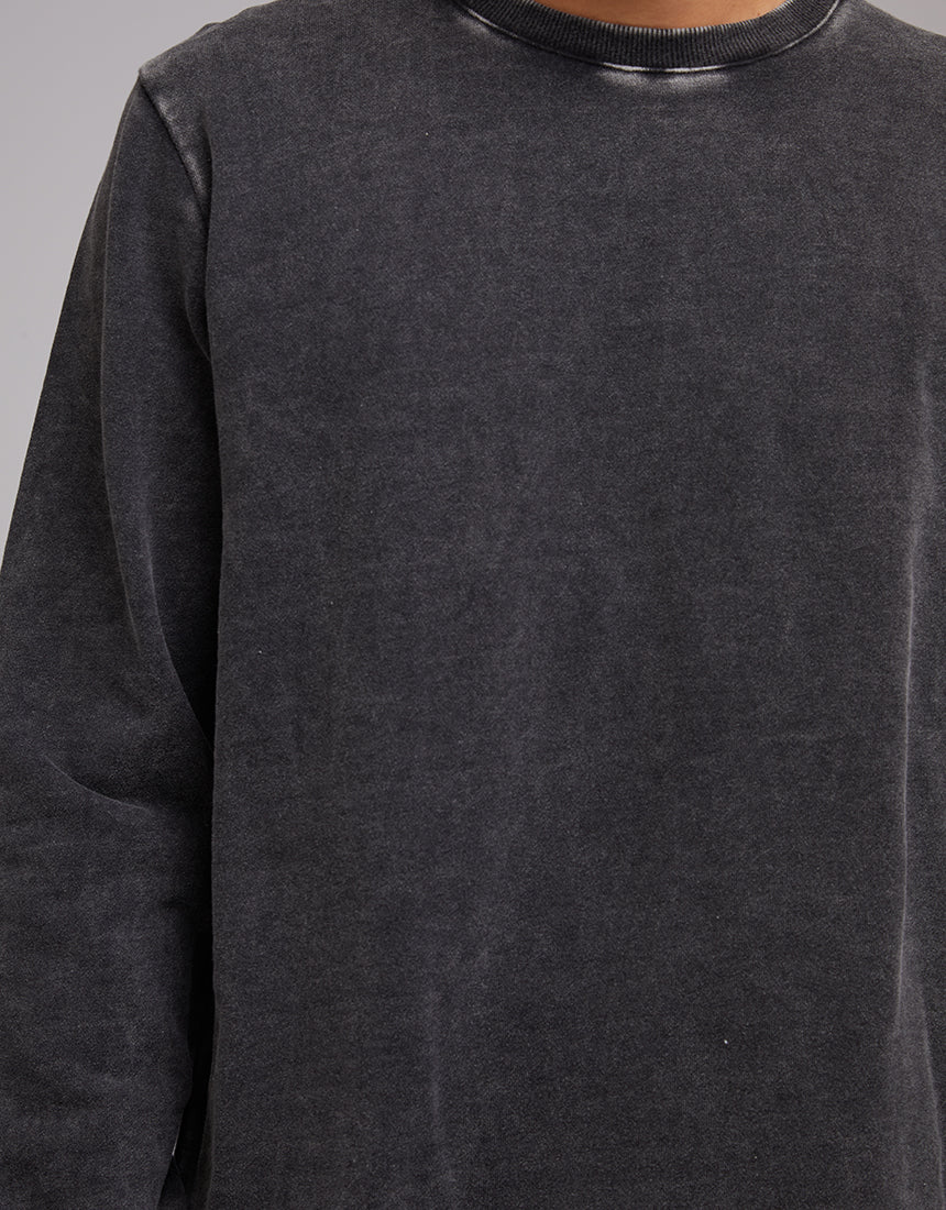 Curved Hem Crew Acid Black