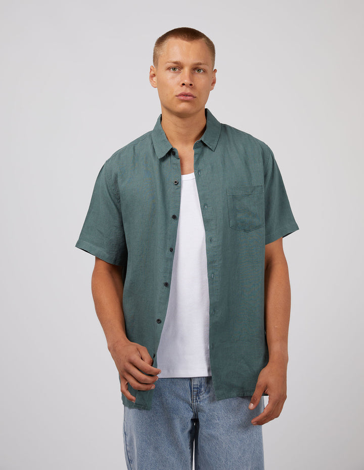 Linen Short Sleeve Shirt Pine
