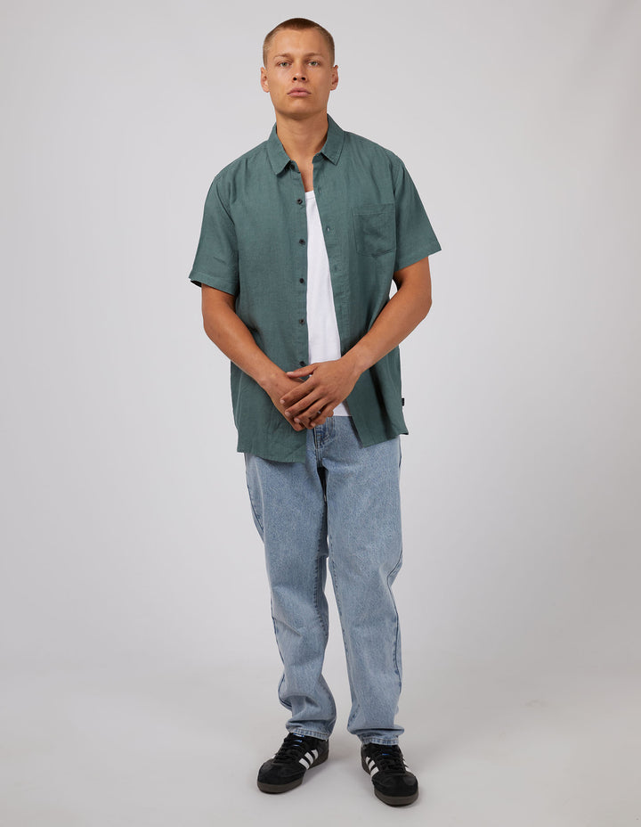 Linen Short Sleeve Shirt Pine