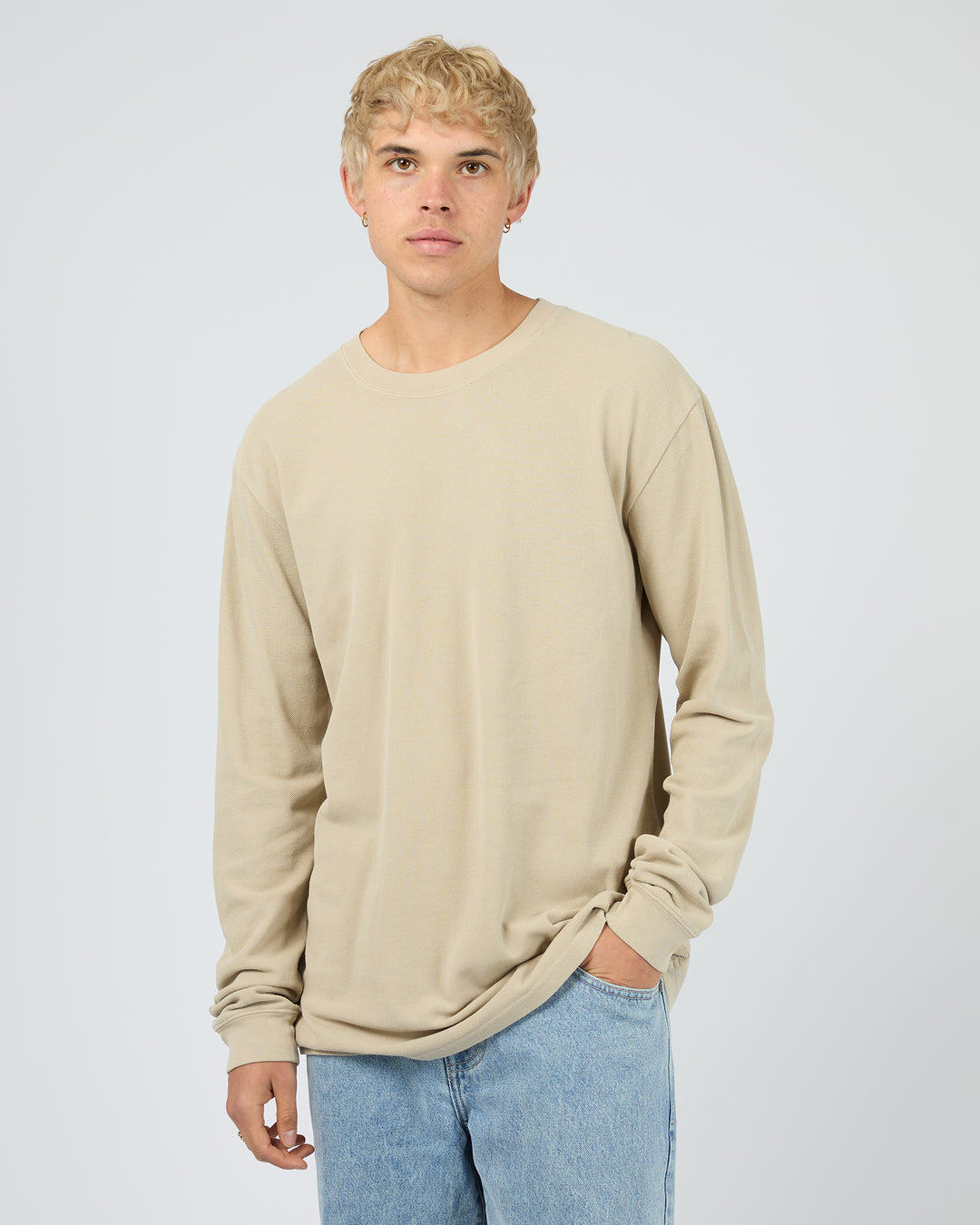 Pique Long Sleeve Tee Herb