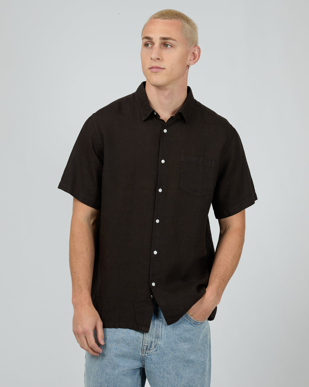 Linen Ss Shirt Ii Black