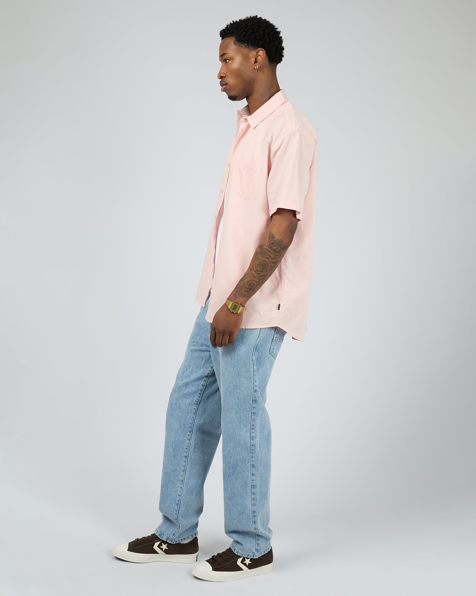 Linen Ss Shirt Ii Pink – Silent Theory