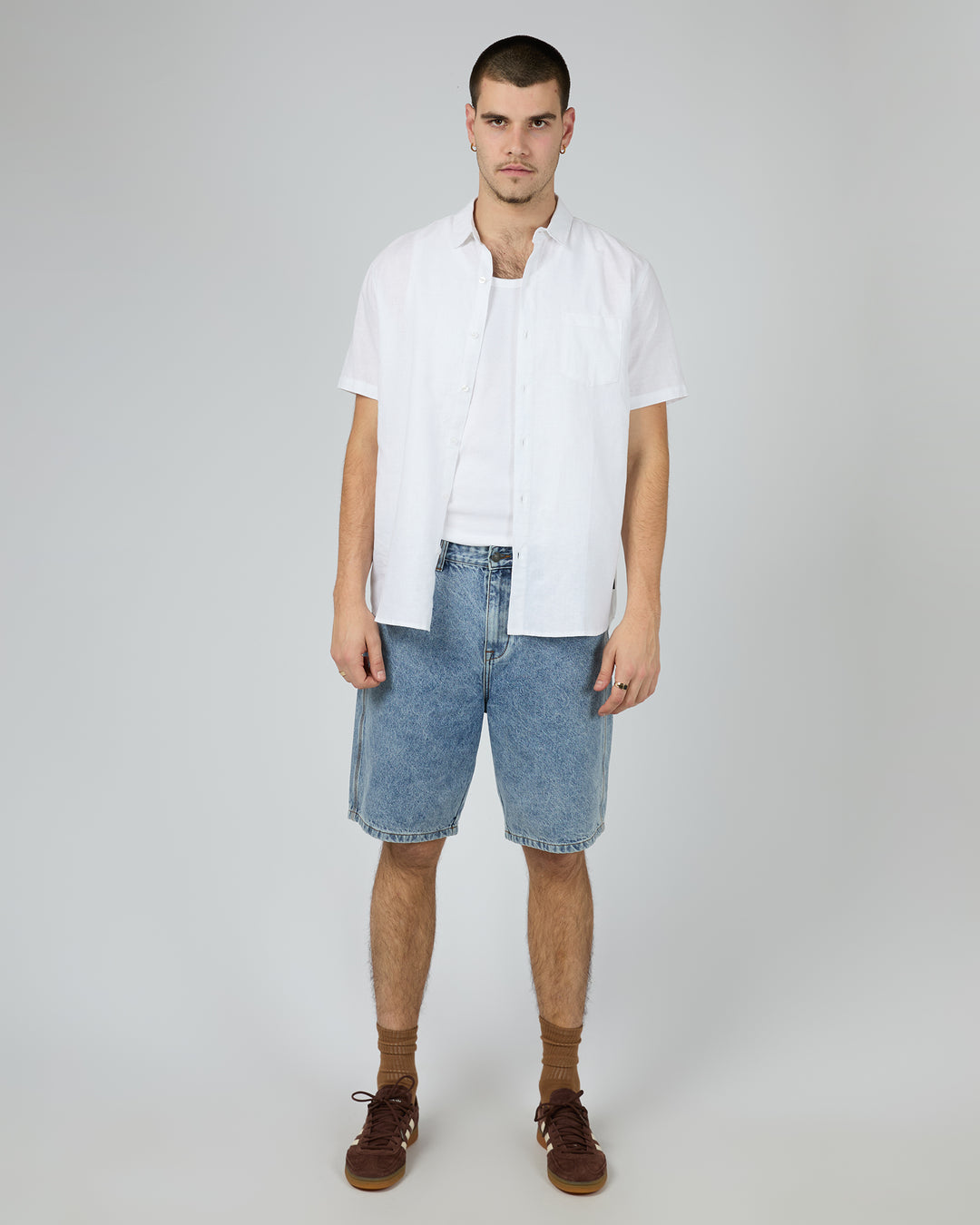 Linen Short Sleeve Shirt II White