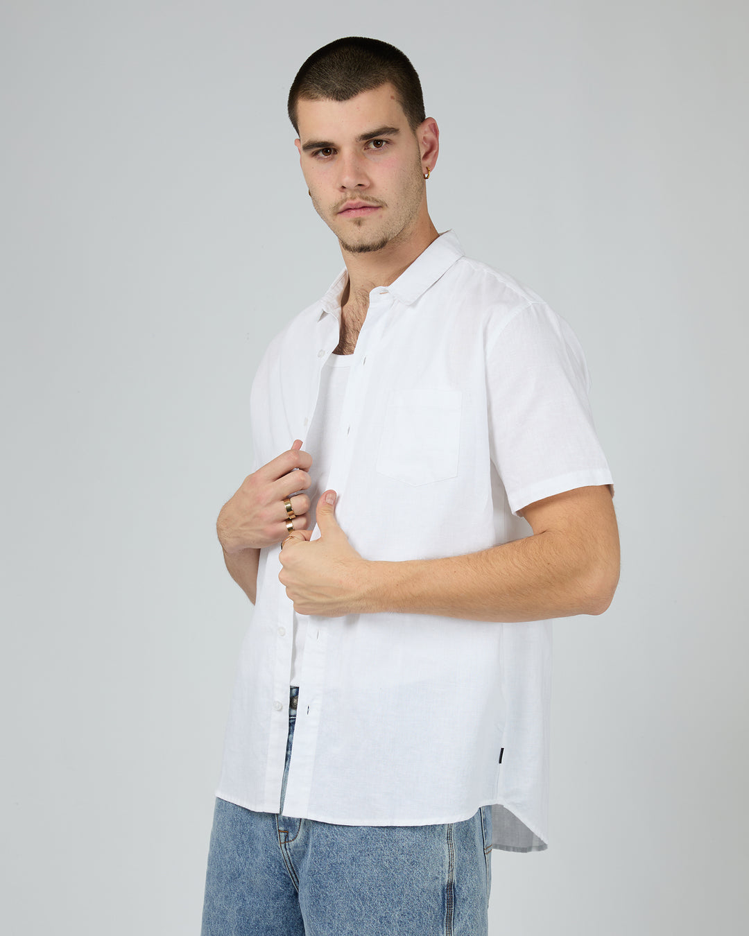 Linen Short Sleeve Shirt II White